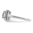 thumbnail image 4 of Auriga Fine Jewelry 925 Sterling Silver Emerald Cut Prasiolite and Diamond Engagement Ring Size 8 for Women, 4 of 7