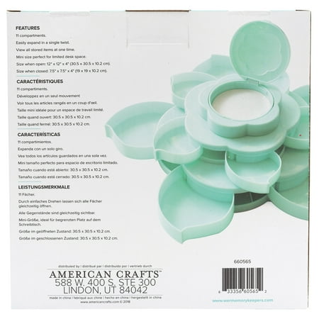 UPC: 0633356605652 | We R Bloom Mini Embellishment Storage-Mint