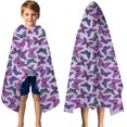 thumbnail image 3 of Purple Butterfly Pattern Hooded Bath Towel，50"x30" for Ages 3 To 12 Kids, Quick Dry Lightweight Soft Microfiber Hood Beach Towel Cover Up for Kids, 3 of 7