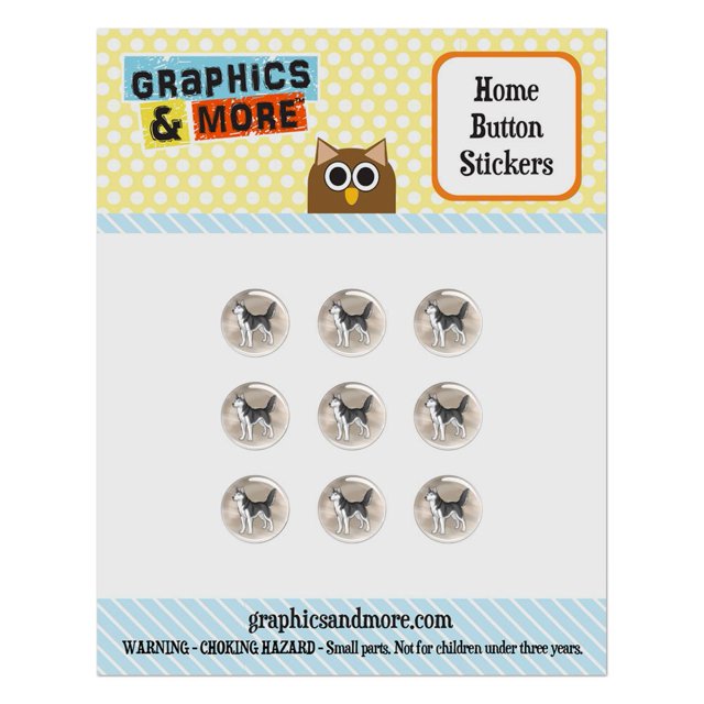 Siberian Husky Pet Dog Home Button Stickers Set Fit Apple iPhone iPad iPod Touch