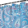 thumbnail image 3 of Waterproof Paisley Light Blue Shower Curtain 72x72 Inch Boho Style Polyester Unique Shower Curtain for Bathroom Hotel Home Decor with 12 Plastic Hooks, 3 of 5