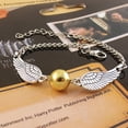 thumbnail image 2 of Pulsera de Harry Potter chapada en oro de aleación ajustable, cadena de Snitch dorada, brazalete con alas, regalo de decoración, 2 of 4
