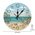 thumbnail image 3 of 2D Flat Wall Clock Art Print, Silent Non Ticking Battery Operated,Coastal Beach Scene with Shells And Seagulls Clock Wall Clock 2D Print Decorative for Bathroom Kitchen Bedroom 10 Inch & 12 Inch, Shi, 3 of 10