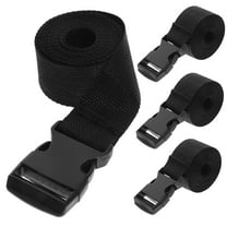 WORGEOUS  4 Pcs Retractable Ratchet Straps Clip Adjustable Car Belt Replacement Label Black