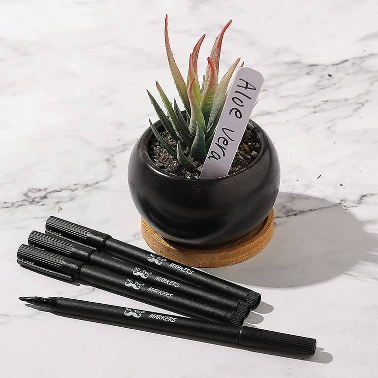 133 Supply - 4 Pack Garden Marker Pen Permanent Markers Black (UV Fade Resistant Marker Pens for Plant Markers Garden Markers Wa