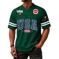 thumbnail image 4 of Evdexr 250th Anniversary Usa Shirts for Men Short Sleeve Crew Neck United States 250th Anniversary Graphic Tees Red White Blue Usa Star Stripes Summer 4th July Shirt Dark Green XS, 4 of 5