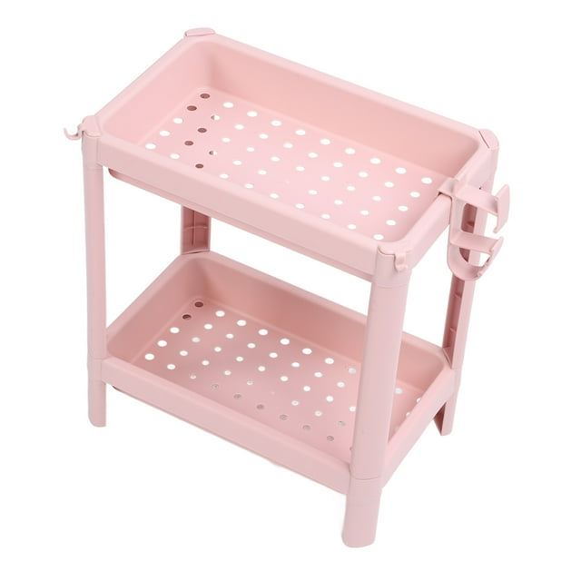 Estantería De Almacenamiento, Organizador De Suelo De De Plástico De Varios Niveles, Rosa, Ideal Para , Cocina, Sala De Estar
