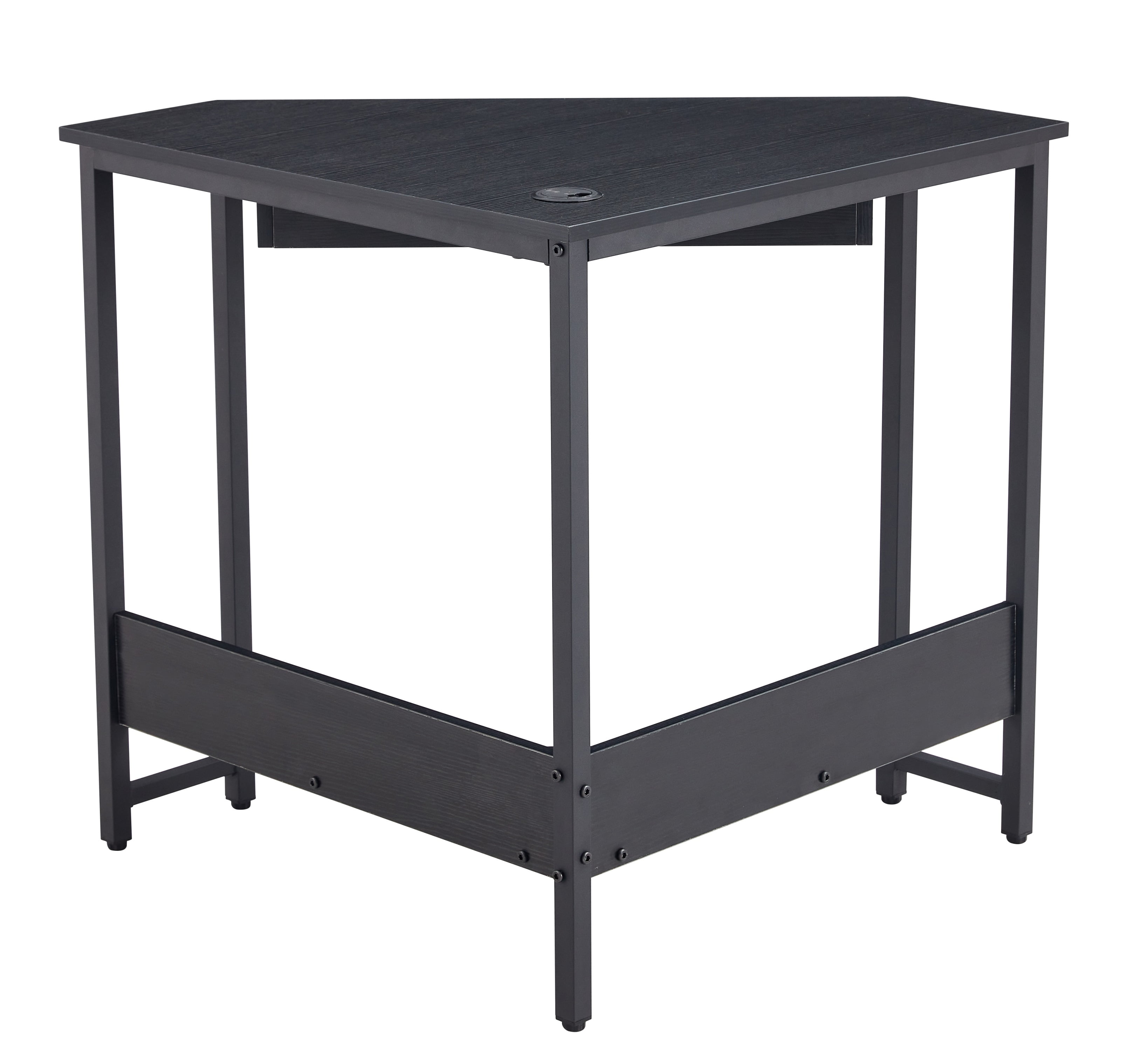 Lowestbest Rustic Computer Corner Desk, Triangle Working Table with Smooth Keyboard Tray, Black Lowestbest Rustic Computer Corner Desk, Triangle Working Table with Smooth Keyboard Tray, Black