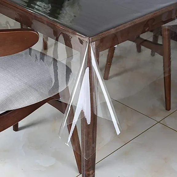 Gorgeous Home Linen Multipurpose Vinyl Clear Heavy Duty Transparent Tablecloth Surfaces Protector Regtagular 60" x90" / 5'x7.5'