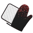 thumbnail image 2 of Kll Red Glitter1 Oven Gloves And Pot Holders Grill Gloves - Oven Gloves And Pot Holders, Non-Slip Cooking Gloves With Recycled Pads, 2 of 9