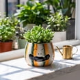 thumbnail image 3 of Halloween Ceramic Pumpkin Candle Holders, Striped Jack O Lantern Mini Planter Decor for Fall Tabletop, 3 of 6