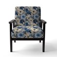 thumbnail image 4 of Designart "Blue White Ranunculus Charm II" Blue Floral Upholstered Accent Chair - Cottage Arm Chair For Living Room, 4 of 7