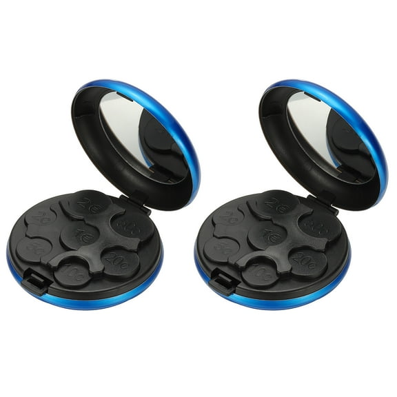 Uxcell Coin Dispenser Storage, 2 Pcs Portable Change Sorter Aluminum Case, Blue