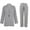 Gray, variant on Womens 2 Piece Outfit Solid Open Front Blazer Jacket and Wide Leg Pant Business Casual Suit Sets Beige