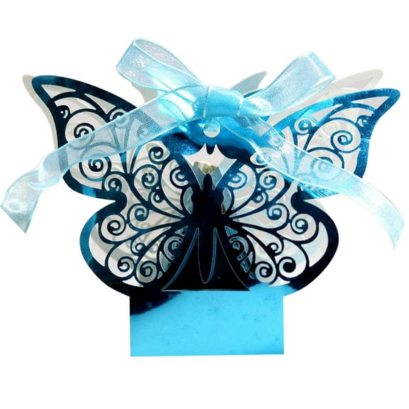 50-Pack 3D Hollow Butterfly Candy Gift Boxes, Elegant Pearlescent Party Favor Boxes for Baby Showers, Weddings, Birthdays - Decorative DIY Gift Box