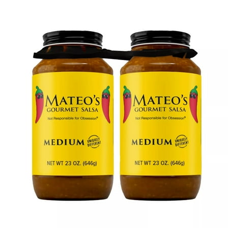 Mateo's Gourmet Medium Salsa, 23 Ounce (Pack of 2)