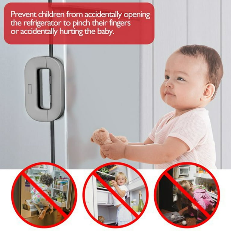 Home Refrigerator Fridge Freezer Door Lock, Latch Catch Toddler Kids Child  Fridge Locks Baby Safety Child Lock, Easy To Install And Use 3m Adhesive No