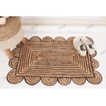 thumbnail image 5 of Rectangle Rug Natural Jute Rug Hand Braided Beige and Brown Color Stripes Line Area Rug, 5 of 5