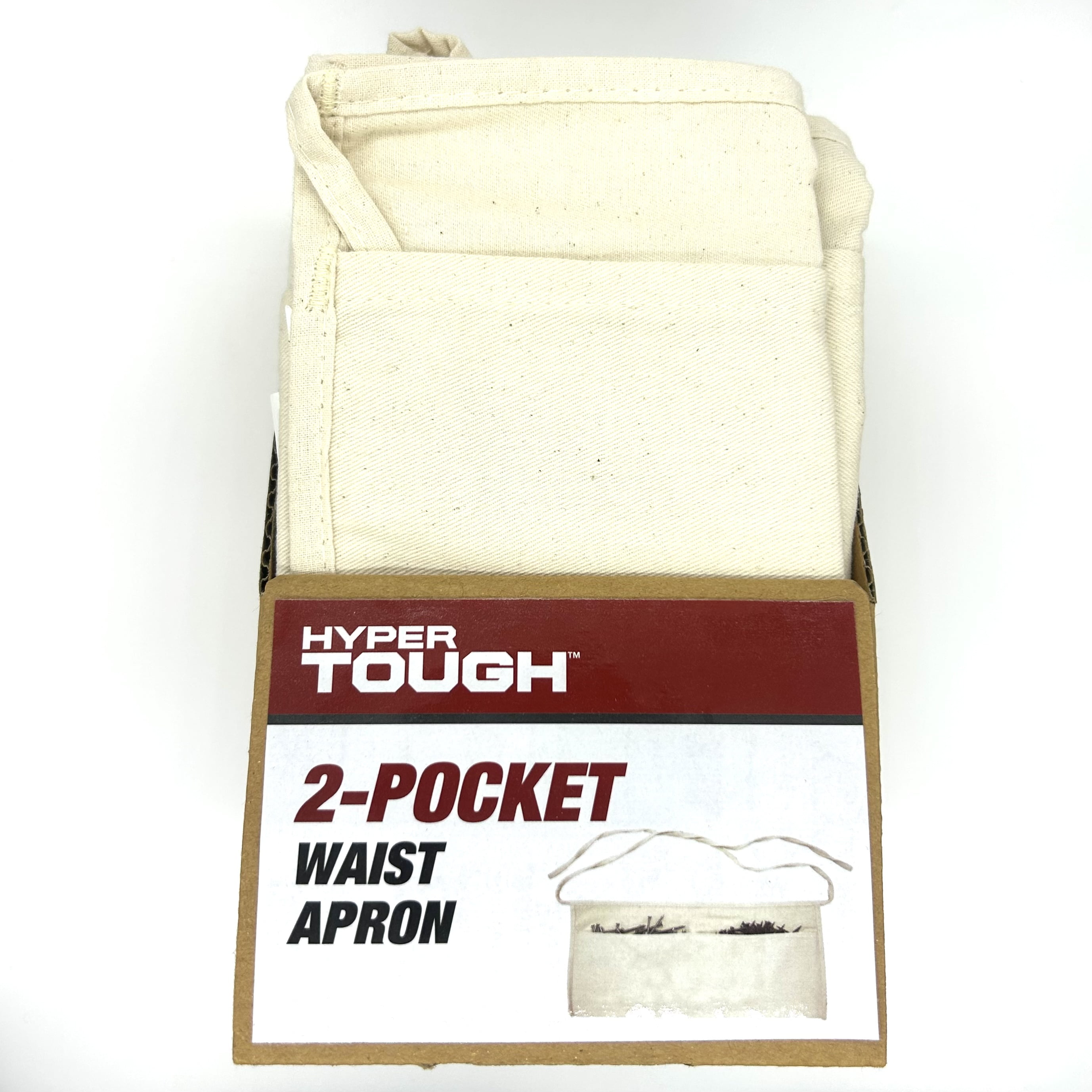 (4 pack) Hyper Tough Cotton Canvas, 2 Pocket Apron, Working, off-White, Outdoor Activity, Unisex, HT-2003