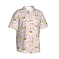 thumbnail image 3 of Xecao Queen For Rabbit print Hawaiian shirt - a stylish short-sleeve button-down for men, perfect for casual beach and tropical outings., 3 of 9