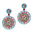 thumbnail image 3 of Pendientes colgantes con Pendientes bohemios Joyería redonda ligera Estilo vintage rojo azul Yuyangstore Aretes colgantes con cuentas, 3 of 8