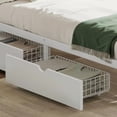 thumbnail image 6 of Queen Size Platform Bed with Storage Drawers, Metal Daybed Frame with Round-Pipe Design, Low Profile Bed No Box Spring Needed for Bedroom, Light White, 6 of 9