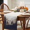 thumbnail image 3 of Forest Misty Foggy Tree Table Runner, Autumn Thanksgiving Kitchen Dining Table Decoration for Home Party Decor 13x48 Inches, 3 of 9