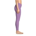thumbnail image 4 of Orchid Purple Color Leggings Women Poly-Span Solid Color Print Purple Leggings 11, 4 of 8