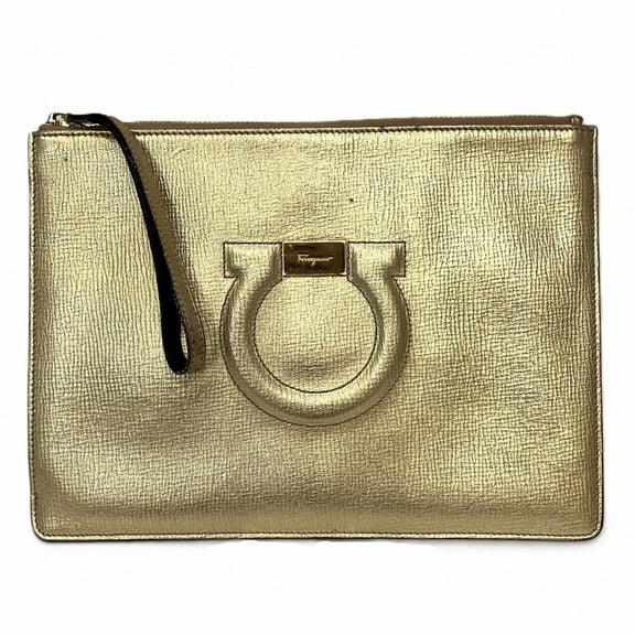 Pre-Owned Salvatore Ferragamo clutch bag, Gancini leather, KM-22 D299