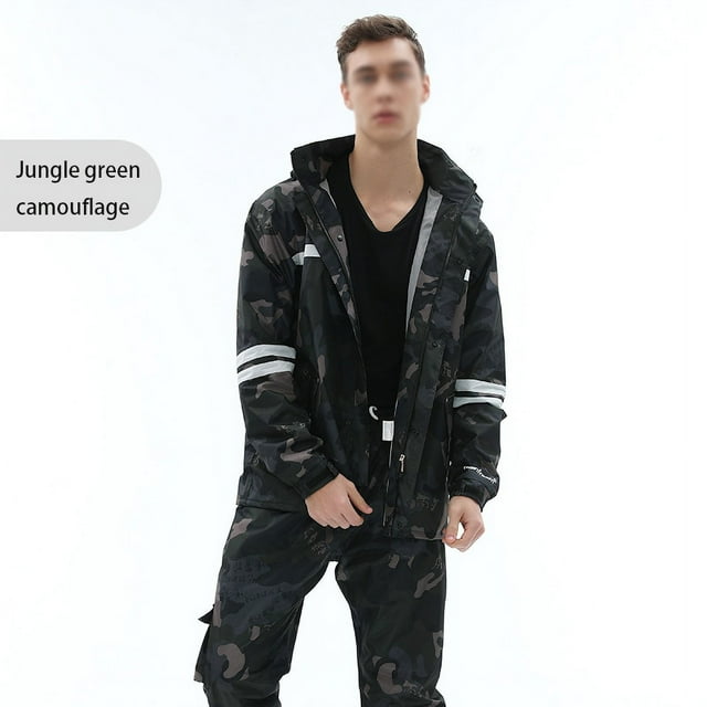 Imperméable Réfléchissant pour Adulte Pantalon de Pluie Costume Imperméable Moto Randonnée Pêche Protection Équipement