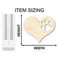 thumbnail image 2 of Unfinished Wood Pawprint Heart Shape - Craft - up to 36" 46" / 3/4", 2 of 5