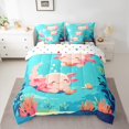 thumbnail image 2 of Homewish Cute Salamander 7-Piece Bedding Comforter Set,Pink Axolotl King Bedding Sets,Colorful Ocean Animal Bed Sheets For Boys Girls,Super Cozy Room Decor Reversible, 2 of 8