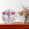 thumbnail image 2 of GZHJMY Home Decor Cartoon Pink Pig Piggy Love Heart Round Acrylic 9.5 Inch Wall Clock Non Ticking Silent Clock Art for Living Room Kitchen Bedroom, 2 of 5