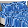thumbnail image 3 of RUVANTI Flannel Sheets Queen Size - 100% Cotton Brushed Flannel Bed Sheet Sets - Deep Pockets 16 Inches (fits up to 18") - All Seasons Breathable & Super Soft - Warm & Cozy - 4 Pcs - Light Blue Plaid, 3 of 7