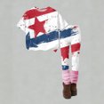 thumbnail image 4 of CCRFTGI 4th of july Outfits for Kids Girls Size 7 Patriotic 2 Piece Outfits American Flag Stars Striped Short Sleeve T-Shirts and Elastic Waist Pants Athletic Girls Summer Clothes White 7-8 Years, 4 of 5