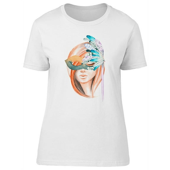 Beautiful Lady With Masquerade T-Shirt Women -Image by Shutterstock, Female x-Large