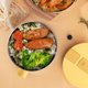 thumbnail image 5 of Tazón de sopa de ramen de acero inoxidable con tapa y asa | Tazón para servir de fideos aislado para picnic de oficina de campamento en la cocina | Recipiente de almuerzo para ensaladas multiusos |, 5 of 7