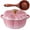 Pink, variant on Pumpkin Dutch Oven 4-Quart - Enameled Cast Iron Pot with Lid, Stovetop & Oven Safe, Double Handles for Fall Cooking & Thanksgiving Decor