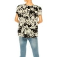 thumbnail image 3 of Women's Solid Overlapping Short Sleeve Top with Front Keyhole and Ruffle Accent, 3 of 5