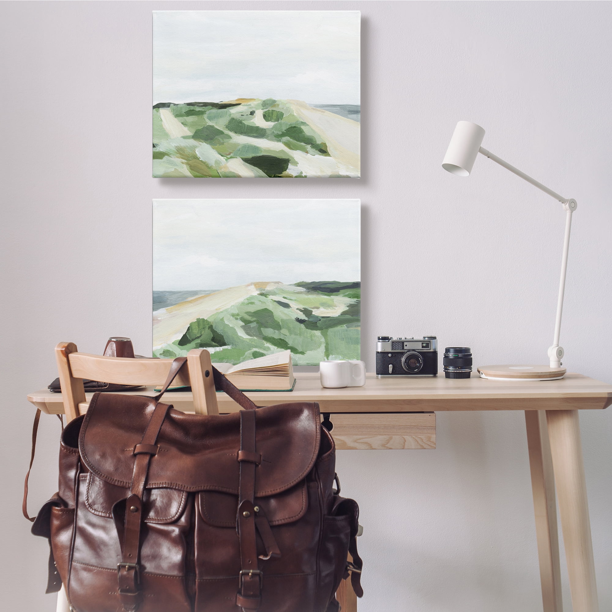 Stupell Indtries Ocean Coastline Greenery Beach Green Beige Blue,30 x 24,Design by Annie Warren