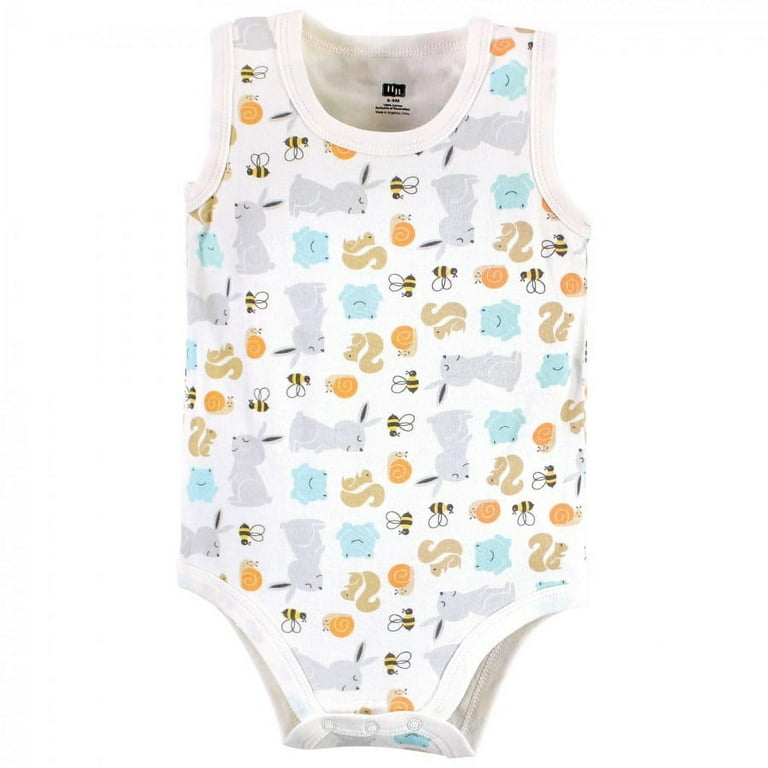 Hudson Baby Unisex Baby Cotton Sleeveless Bodysuits, Bunny And Bee