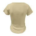 thumbnail image 4 of KDFJPTH Womens Graphic T Shirts Short Sleeve Scoop Neck Ribbed Slim Fit Basic Tshirts Top, 4 of 4