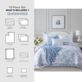 thumbnail image 3 of NSH by New Sega Home Annabelle 10-Piece Blue Comforter Set, Queen, 3 of 14