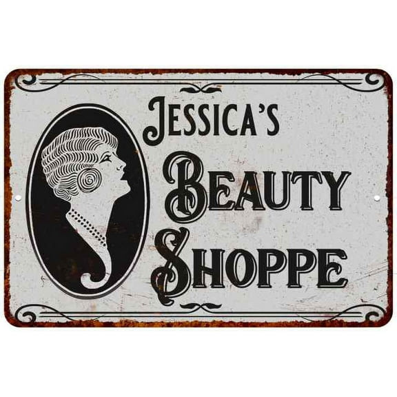Jessica's Beauty Shoppe Chic Sign Vintage Decor 8x12 Metal Sign 208120021029