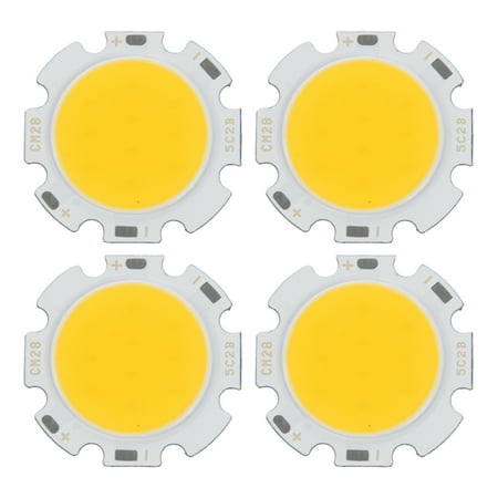 

4X 5W Chip Light Round COB Super Bright LED Light LED Lamp Bulbs Warm White DC15-17V
