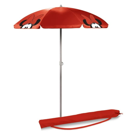 Picnic Time Disney Minnie Mouse Portable Beach Umbrella 5.5' - Red