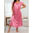 thumbnail image 1 of Chemise de Nuit Plissée à Encolure Carrée avec Nœud pour Femme Grande Taille, 1 of 4