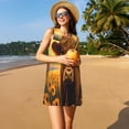 thumbnail image 3 of Lsque Robes d'Été Motif Tournesol Vache pour Femmes – T-Shirt Sans Manches Robe d'Été, Parfait pour la Plage et les Journées Décontractées, 3 of 7