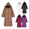 thumbnail image 3 of Hooded Cloak Unisex Role Long Cloak Gothic Costumes Outwear Solid Medieval Cloak Party Prop, 3 of 7