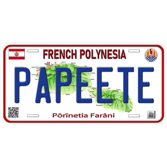 French Polynesia Papeete Custom Novelty Car License Plate